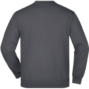 A grey Round Sweat Heavy Junior jumper featuring a simple design with a logo on the back.