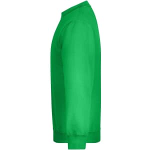 A vibrant green round sweat heavy junior jumper with a classic crew neck design. It features a logo on the side.