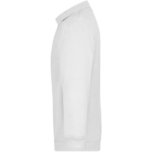 A grey polo shirt with long sleeves, featuring a collar and a logo.