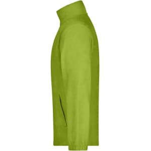 A side view of a bright green Full-Zip Fleece jacket featuring a high collar and a zippered front.