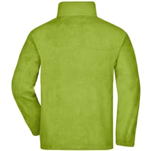 A bright green Full-Zip Fleece jacket with a high collar and a smooth, soft texture. The jacket features a logo.