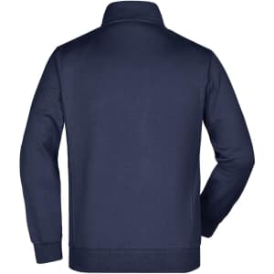 A men's jacket in navy blue, featuring a collar and a casual, structured design. Includes a branding logo.