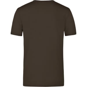 A brown Elastic T-Shirt with a plain back design, made from stretchy fabric.