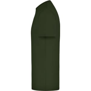 A green Elastic T-Shirt displayed from the side, featuring short sleeves and a standard fit. It has a logo on the label.