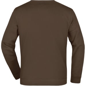 A brown jumper with long sleeves and a crew neckline. The back view shows a simple design with no visible branding.