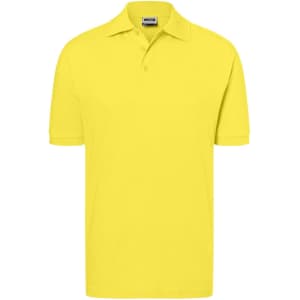 A bright yellow Classic Polo shirt with a collared neck and short sleeves, featuring a logo on the chest.