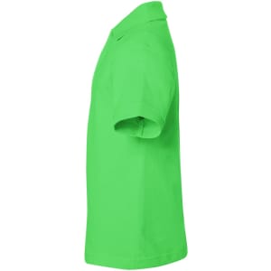 A bright green Classic Polo Junior shirt with short sleeves and a collar, featuring a logo.