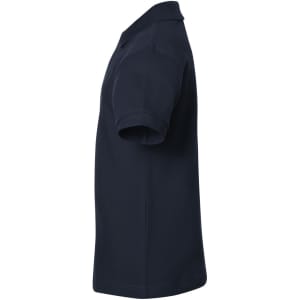 A navy blue Classic Polo Junior shirt with a collar and short sleeves, featuring a logo.