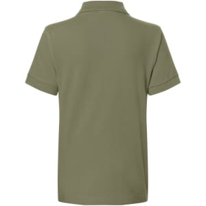A khaki green junior polo shirt featuring a classic design and a brand logo.