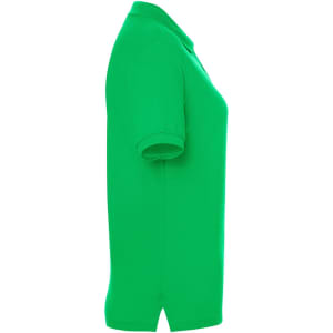 A green polo shirt for ladies, featuring a classic design and a subtle logo on the chest.