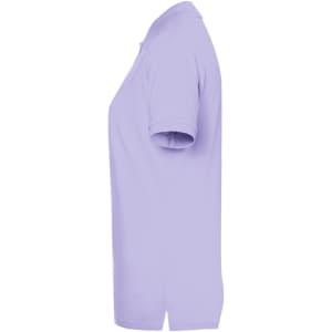 A lilac polo shirt for ladies, featuring a classic design and a logo. Suitable for casual wear.