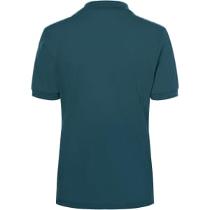 A classic ladies' polo shirt in a deep teal colour, featuring a back view and a logo.