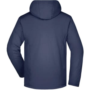 A navy men's wintersport jacket with a hood, featuring a simple design and no visible branding.