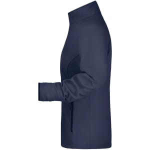 A ladies softshell jacket in navy blue, featuring a fitted design and a logo on the chest.