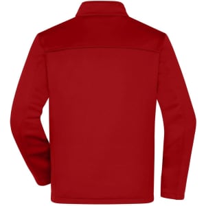 A red men's softshell jacket featuring a simple design and a back view. The jacket includes a logo.