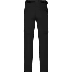 Men's zip-off trekking pants in black, featuring a sleek design with pockets and a branded logo.