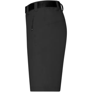Men's trekking shorts in black, featuring a side pocket and a belt loop. The fabric is lightweight and durable.