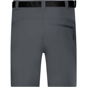 Men's trekking shorts in grey with a black belt and a zipped side pocket. Features a simple, functional design.