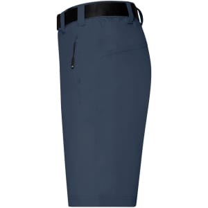 Men's trekking shorts in dark navy, featuring a zip pocket and a black belt. Comes with a logo on the waistband.