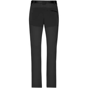 A pair of black ladies trekking pants with pockets and a belt loop, styled as cargo pants.