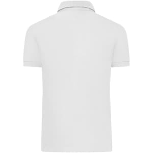 A white men's mercerised polo shirt with a classic collar and short sleeves, featuring a subtle logo.