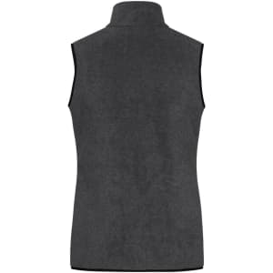 A sleeveless ladies fleece vest in dark grey, featuring a high collar and no visible branding.