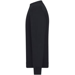 A black men's round-neck pullover jumper with long sleeves, featuring a simple design.
