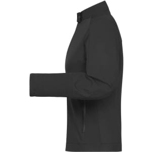 A ladies' softshell jacket in black, featuring a sleek design and a side zip pocket.