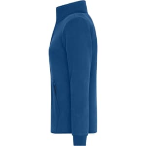 A ladies' bonded fleece jacket in royal blue, featuring a high collar and side zip pockets.