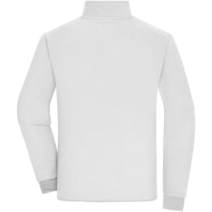 A white bonded fleece jacket with a high collar and long sleeves, featuring a plain back.
