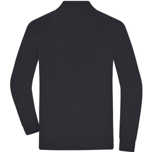 A dark grey men's half-zip jumper with long sleeves and a collar. The back view is shown, featuring a logo.