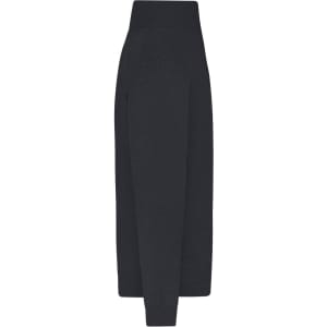 A black men's zip cardigan featuring a high collar and a zipper, with a simple design and slight texture.
