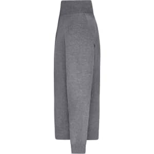 A grey zip cardigan featuring a contemporary design and a fitted silhouette. Includes a logo on the garment.
