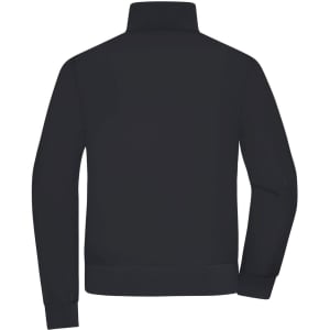 A black Ladies Blouson jacket featuring a high collar and ribbed hem. It has a logo on the back.