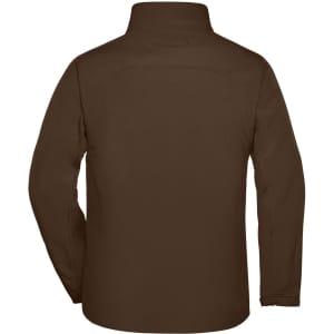 A men's softshell jacket in a solid brown colour with a high collar and no visible logos.