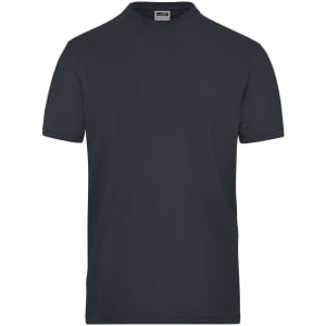 A navy blue short-sleeved t-shirt featuring a simple design and a logo.