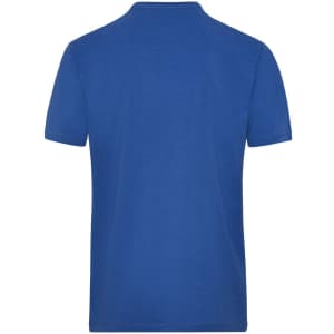 A blue short-sleeved men's work t-shirt with a plain back and a logo. Suitable for workwear.