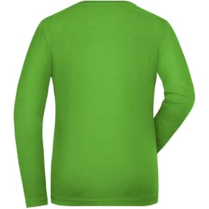A green long-sleeve t-shirt with a plain back and no visible branding.
