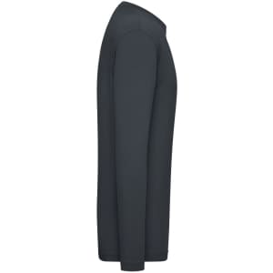A long-sleeve men's t-shirt in a dark colour with a fitted silhouette and a logo on the side.