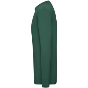 A long-sleeve men's T-shirt in dark green, featuring a logo on the fabric.