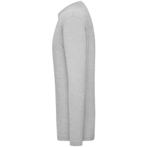 A light grey long-sleeved men's t-shirt with a slim fit, featuring a logo.