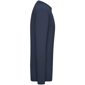 A long-sleeved men's t-shirt in navy, featuring a fitted silhouette and a subtle logo.
