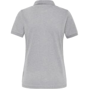 A grey ladies' BIO stretch polo shirt with a classic collar and short sleeves. Features a logo on the back.