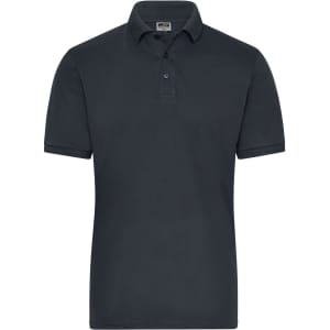 A dark navy men's polo shirt with a classic collar and short sleeves. Features a logo on the chest.