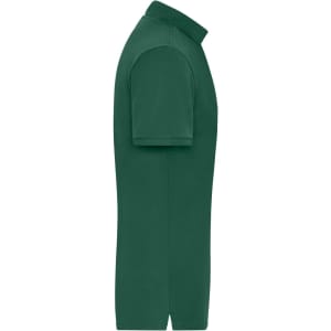 A green men's BIO stretch polo shirt featuring a classic collar and short sleeves, with a logo on the chest.