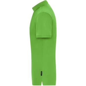 A green men's BIO stretch polo shirt with a classic collar and short sleeves, featuring a small logo on the side.