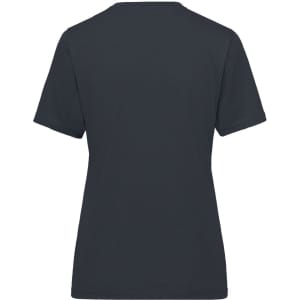 A dark grey workwear t-shirt with short sleeves and a crew neck, viewed from the back. It features a logo.