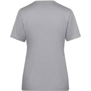 A grey ladies' workwear t-shirt with short sleeves and a simple, unadorned back.