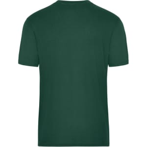 A green men's workwear t-shirt featuring a standard crew neck and short sleeves. It has a logo on the back.