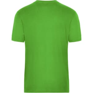A green men's workwear t-shirt featuring a crew neck and short sleeves. It has a logo on the back.